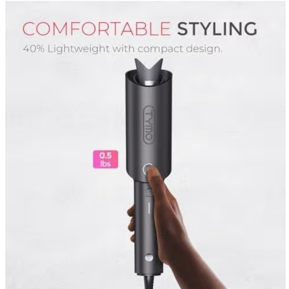 TYMO CURLPRO 1 Inch Automatic Curling Iron Ceramic Rotating Hair Curler Gray - Picture 3 of 9